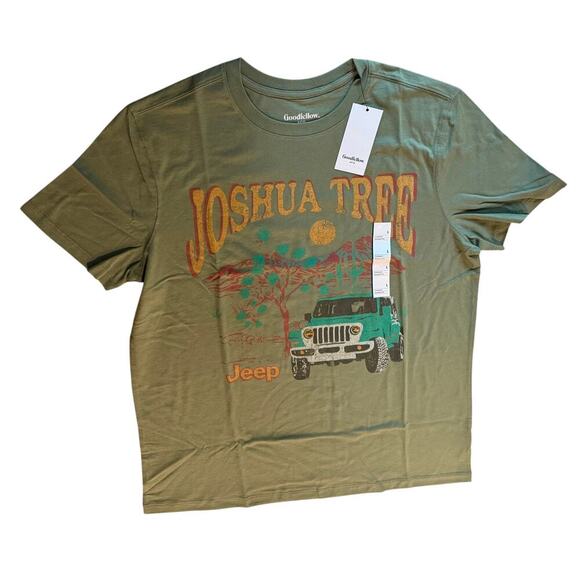 NWT Jeep Joshua Tree Crew Neck Short Sleeve T-Shirt Size Large Men‎ Green Causal - Picture 1 of 6